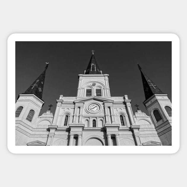 Saint Louis Cathedral Spires B+W Sticker by jforno